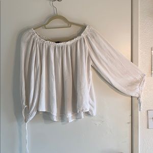 Off the shoulder white top